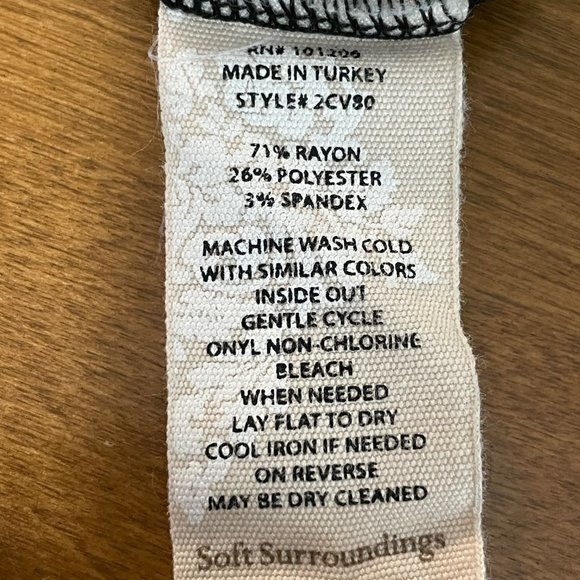 Soft Surroundings Women's Gray Burnout Scoop Neck Stretch Long Sleeve Blouse M - Picture 6 of 10